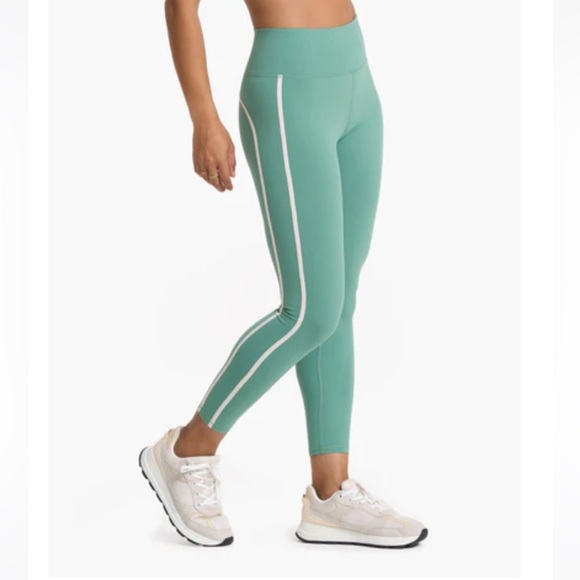 Vuori Women's Medium Track Legging Teal Celadon NWT Retro Contrast Performance - Picture 2 of 9
